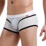 Fashion trend boxer briefs Nylon breathable mesh ice silk U-convex