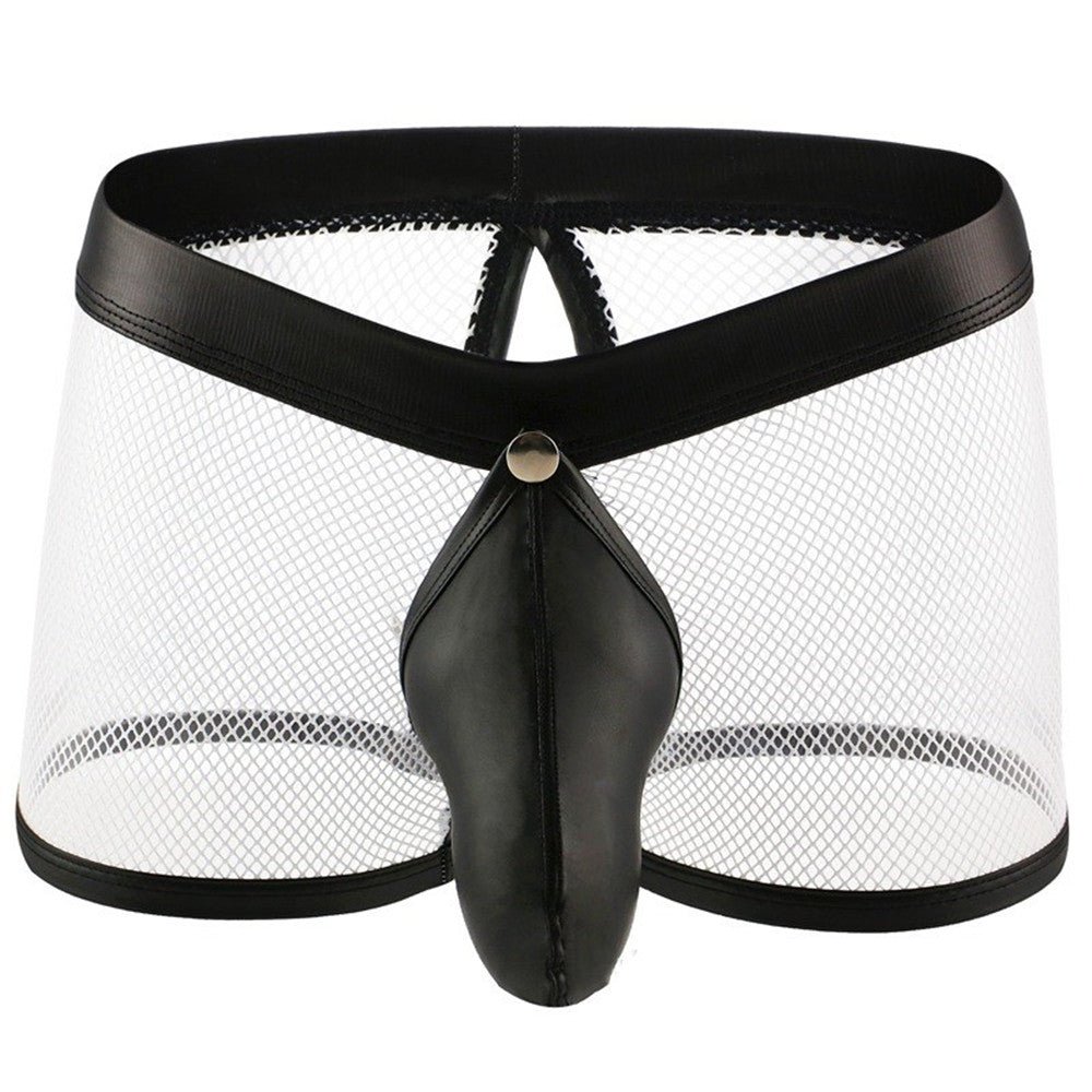 Mesh Boxer Men Big Penis Pouch Open Back Male Sexy Underwear