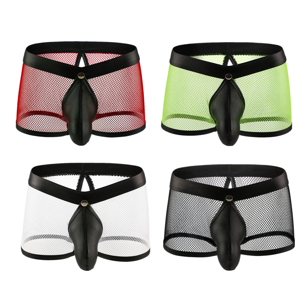 Mesh Boxer Men Big Penis Pouch Open Back Male Sexy Underwear - Image 9