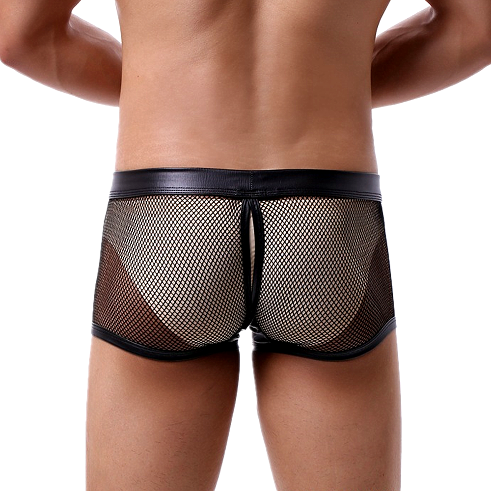 Mesh Boxer Men Big Penis Pouch Open Back Male Sexy Underwear - Image 2