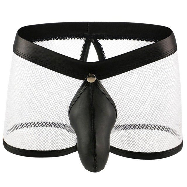 Mesh Boxer Men Big Penis Pouch Open Back Male Sexy Underwear - Image 6