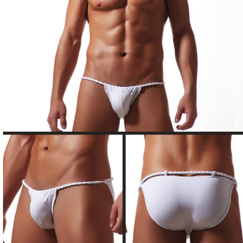 Men's underwear sexy youth tie-rope briefs cotton rope belt sexy high-fork pants - Image 7