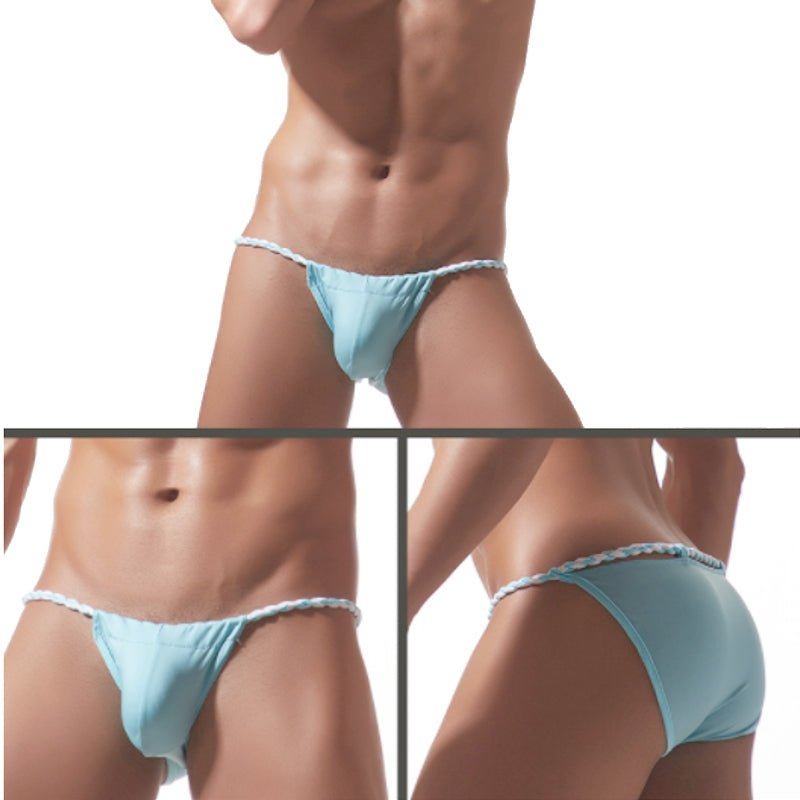 Men's underwear sexy youth tie-rope briefs cotton rope belt sexy high-fork pants - Image 9