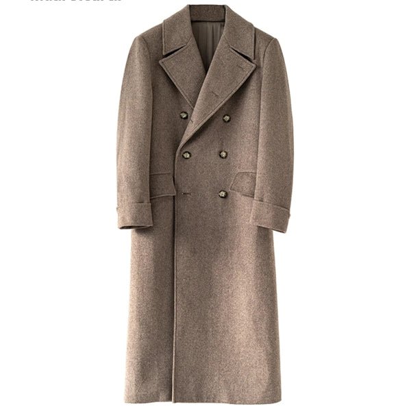 Men Double Breasted Polo Wool Blends Overcoat - Image 8