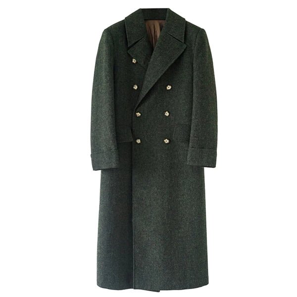 Men Double Breasted Polo Wool Blends Overcoat - Image 9
