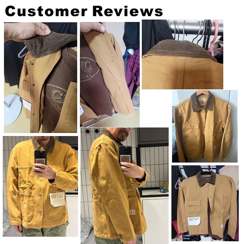 Canvas Jacket Multi Pocket Khaki Lapel Thin Coat - Image 2