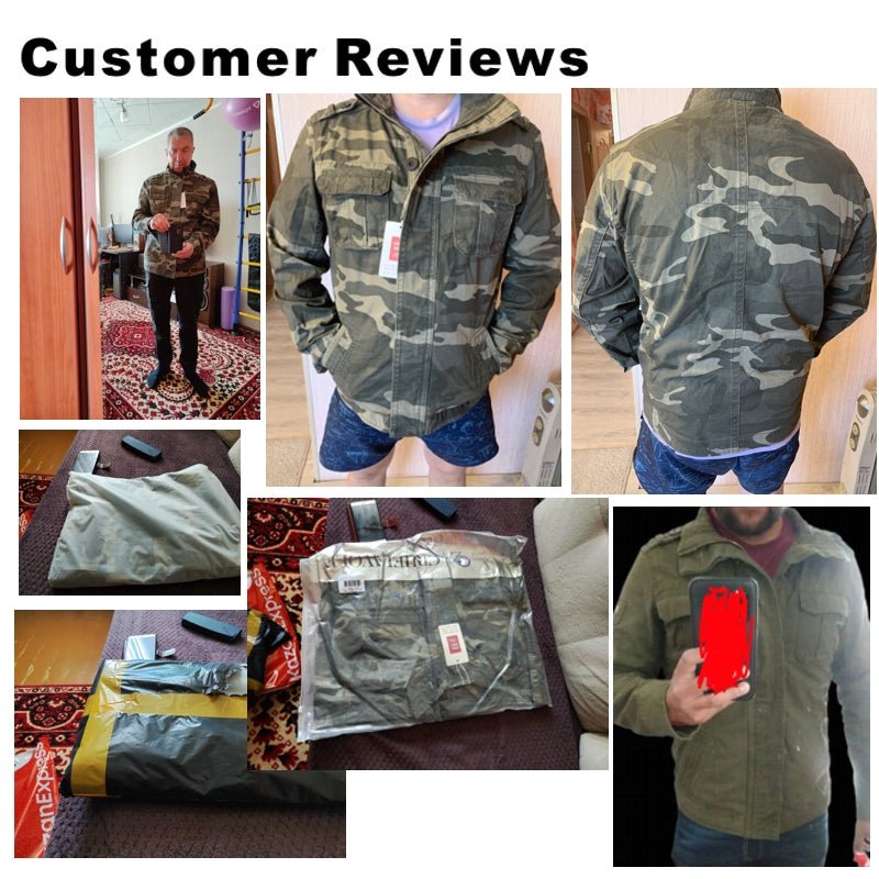 Military Denim Jacket Men Retro Camo Multi-pockets - Image 2