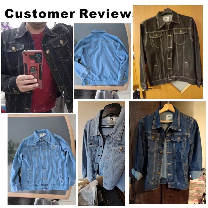 Casual Workwear Jeans Jacket Loose Mens Outwear - Image 3