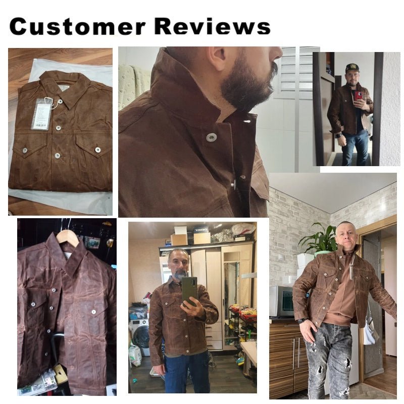Retro Male Oil Waxed Canvas Coats Cotton Jacket - Image 15