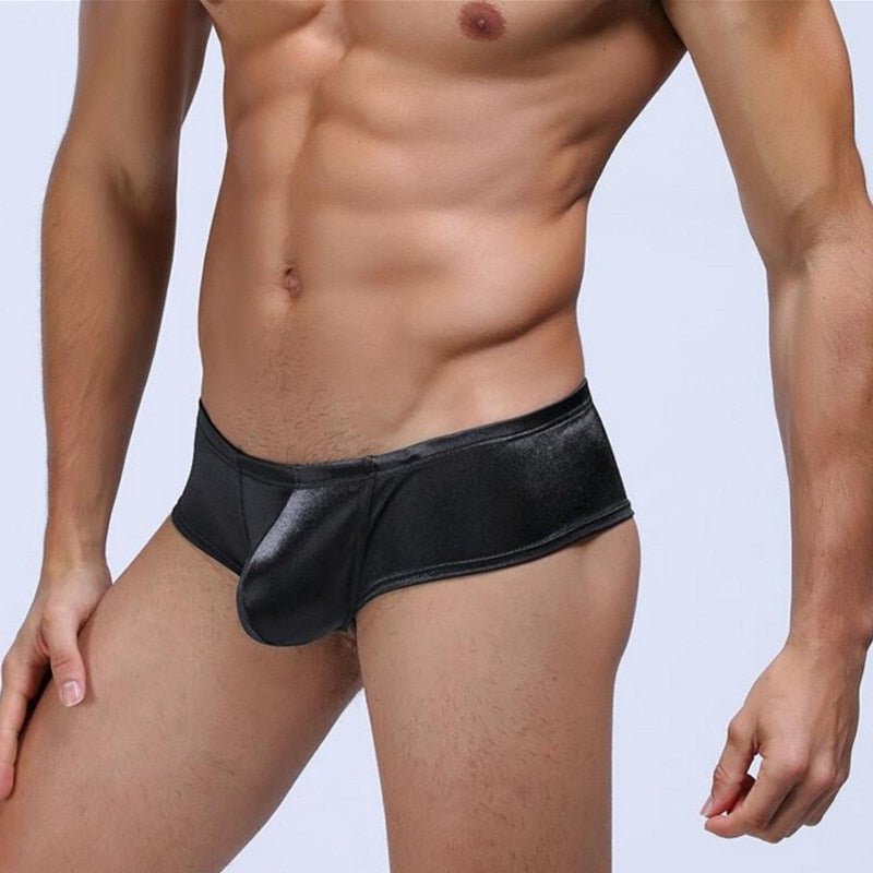 Mens Shiny Boxer Underwear U Convex Pouch Panties Low Waist - Image 15