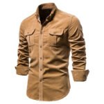 New Single Breasted 100% Cotton Men Shirt Business Casual