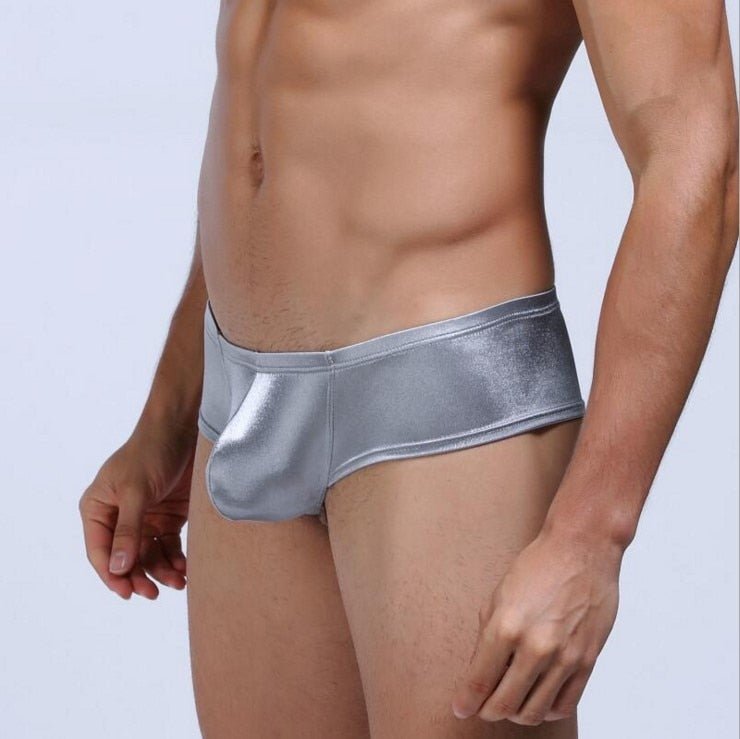 Mens Shiny Boxer Underwear U Convex Pouch Panties Low Waist - Image 8