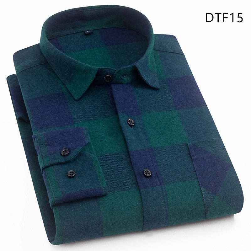 Cotton Plaid Man Shirt - Image 8