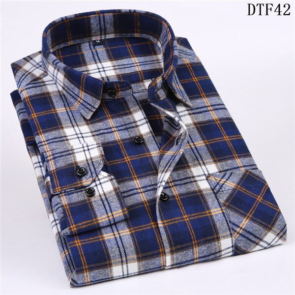 Cotton Plaid Man Shirt - Image 19