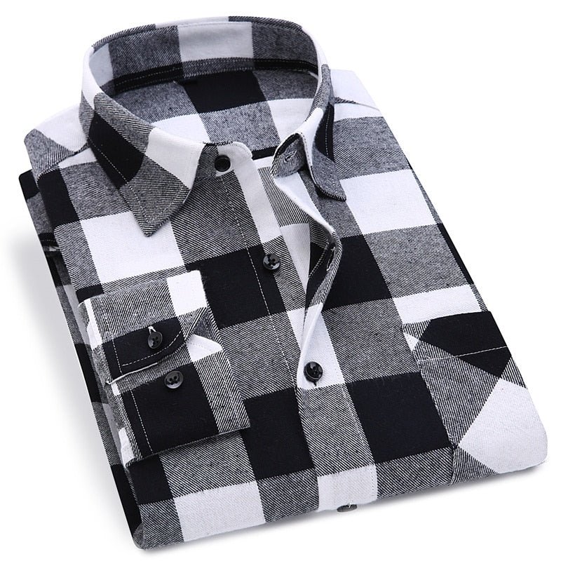 Cotton Plaid Man Shirt - Image 2