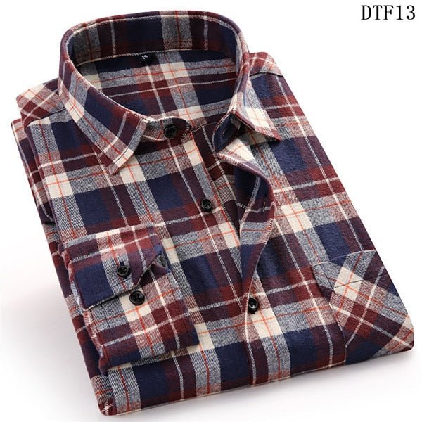 Cotton Plaid Man Shirt - Image 13