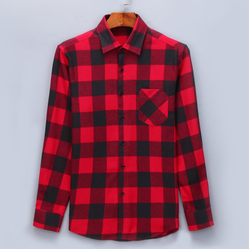 Cotton Plaid Man Shirt - Image 3