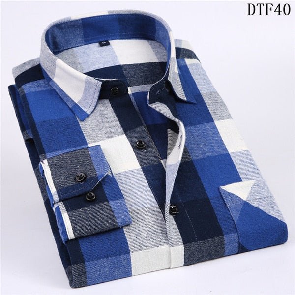 Cotton Plaid Man Shirt - Image 17