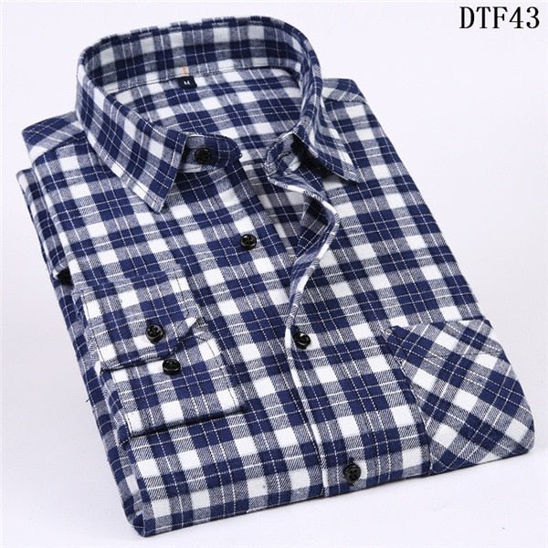Cotton Plaid Man Shirt - Image 21