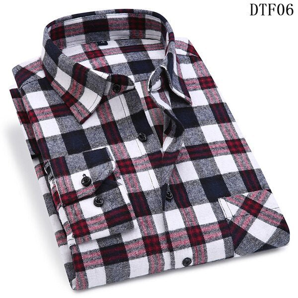 Cotton Plaid Man Shirt - Image 9