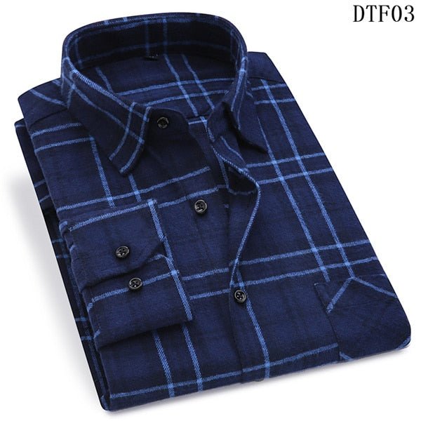 Cotton Plaid Man Shirt - Image 7