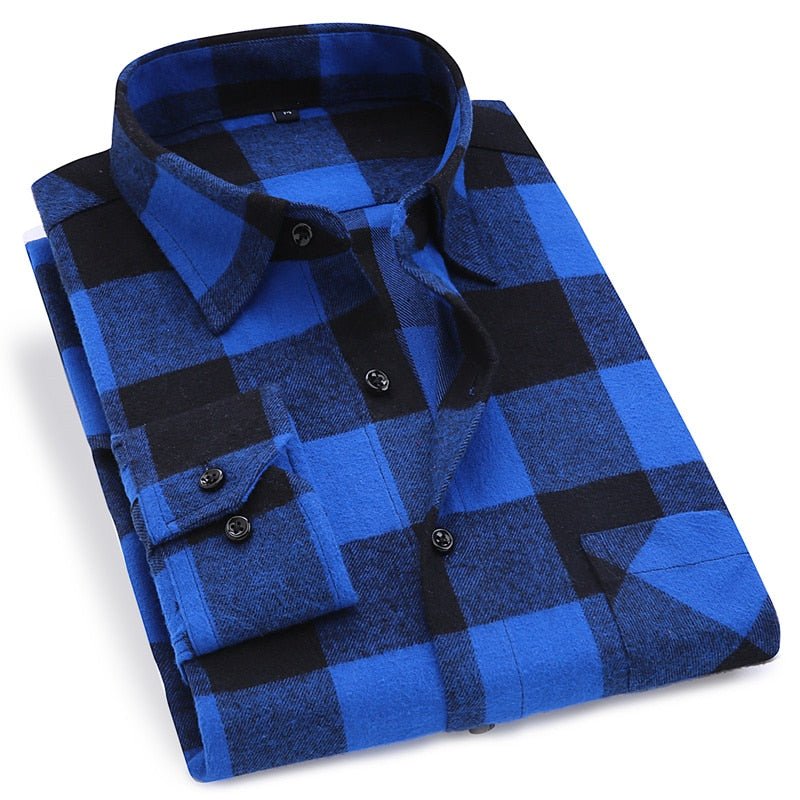 Cotton Plaid Man Shirt - Image 5