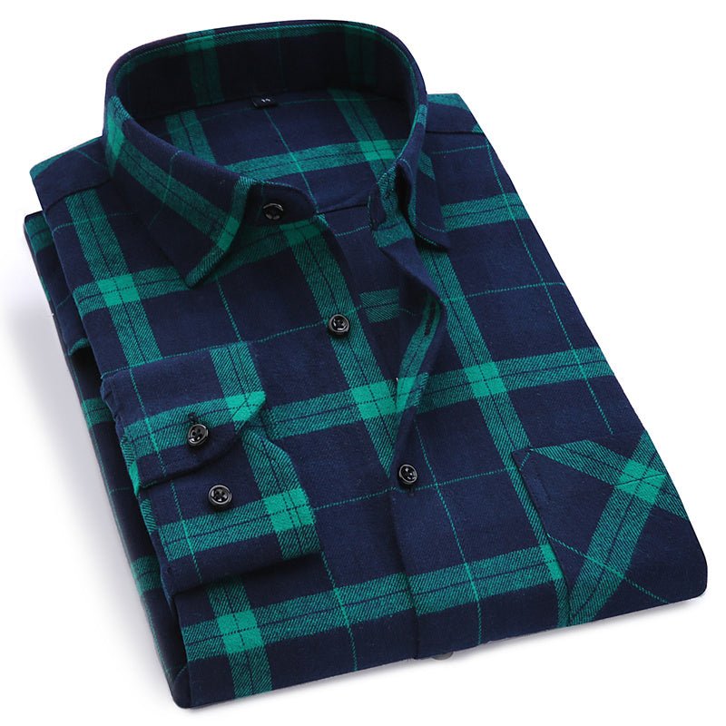 Cotton Plaid Man Shirt - Image 4