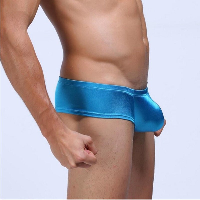 Mens Shiny Boxer Underwear U Convex Pouch Panties Low Waist - Image 9