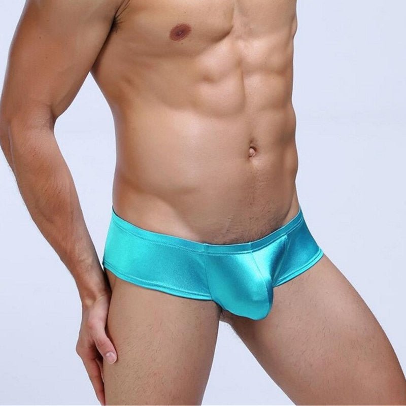 Mens Shiny Boxer Underwear U Convex Pouch Panties Low Waist - Image 17