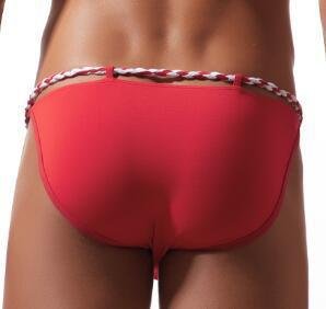 Men's underwear sexy youth tie-rope briefs cotton rope belt sexy high-fork pants - Image 15