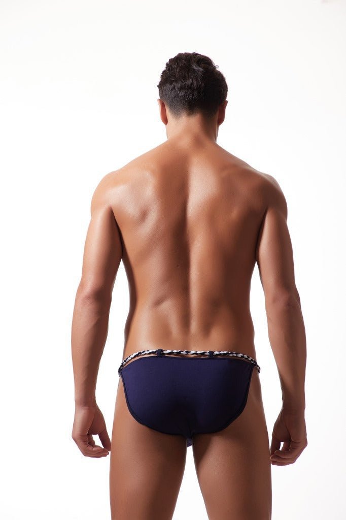 Men's underwear sexy youth tie-rope briefs cotton rope belt sexy high-fork pants - Image 22