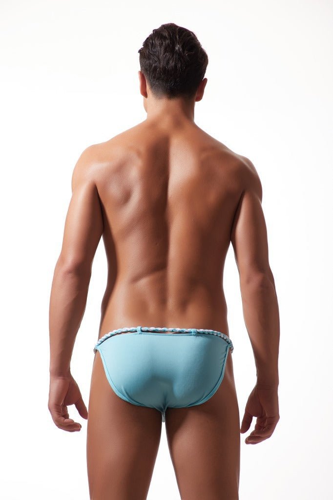 Men's underwear sexy youth tie-rope briefs cotton rope belt sexy high-fork pants - Image 23