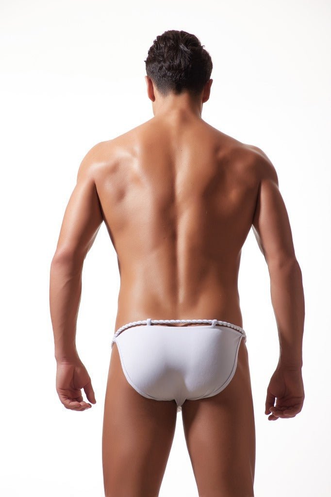 Men's underwear sexy youth tie-rope briefs cotton rope belt sexy high-fork pants - Image 20