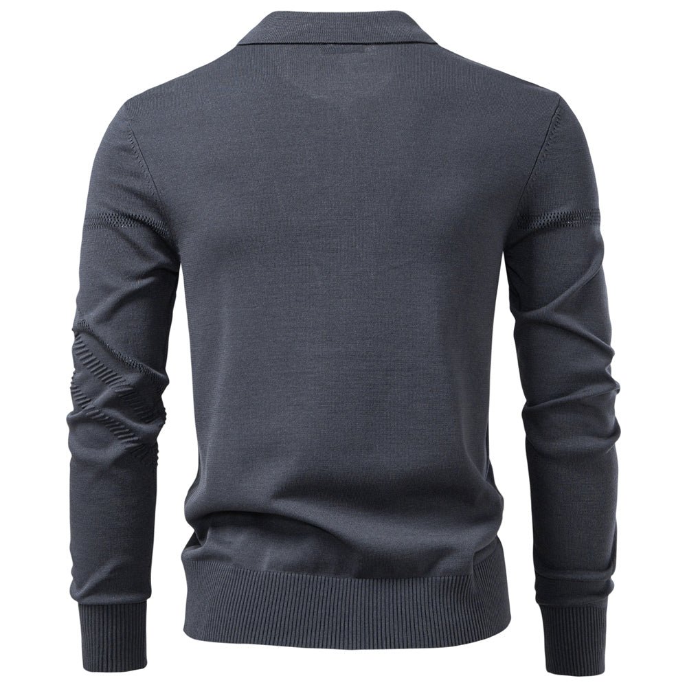 Autumn Winter Thermal Comfort Mens Polo Shirt - Image 4