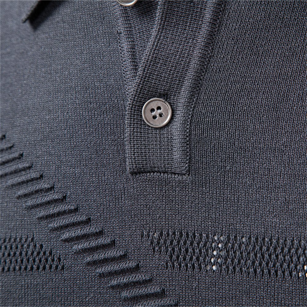 Autumn Winter Thermal Comfort Mens Polo Shirt - Image 5