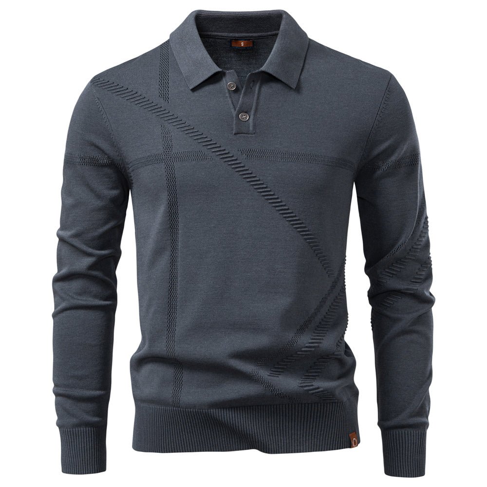 Autumn Winter Thermal Comfort Mens Polo Shirt - Image 2