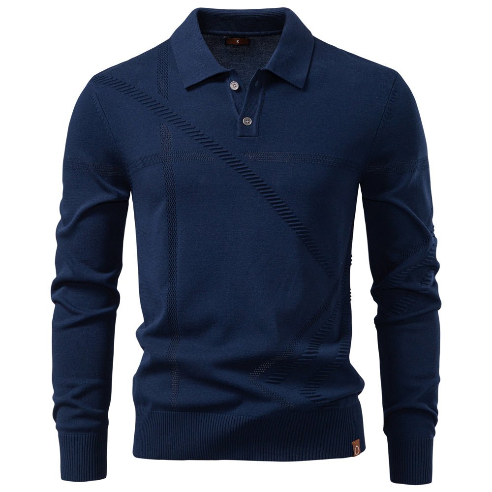 Autumn Winter Thermal Comfort Mens Polo Shirt - Image 3