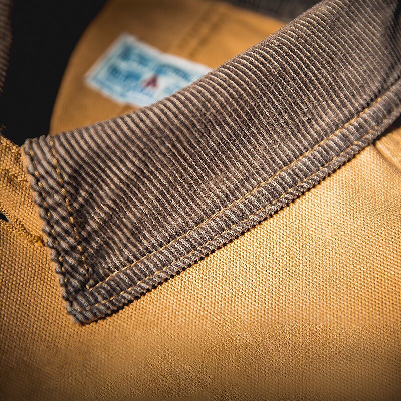 Canvas Jacket Multi Pocket Khaki Lapel Thin Coat - Image 5