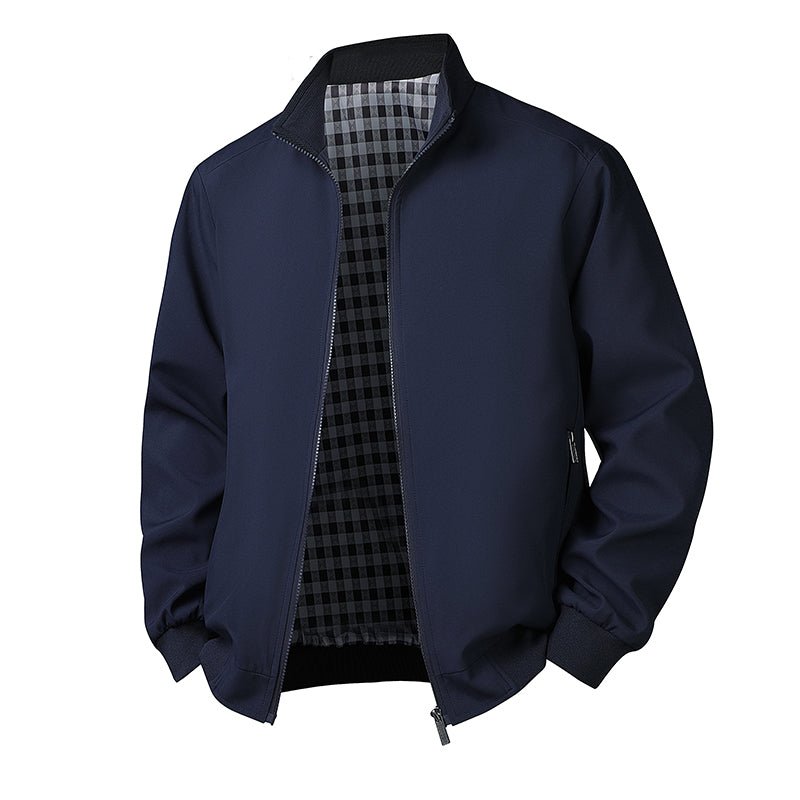 Men Casual Autumn Spring Stand Collar Windbreaker Sport Coat - Image 2