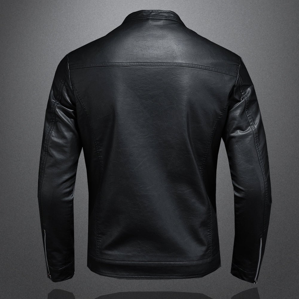 Casual Coat Men Moto Biker Leather Coat - Image 2