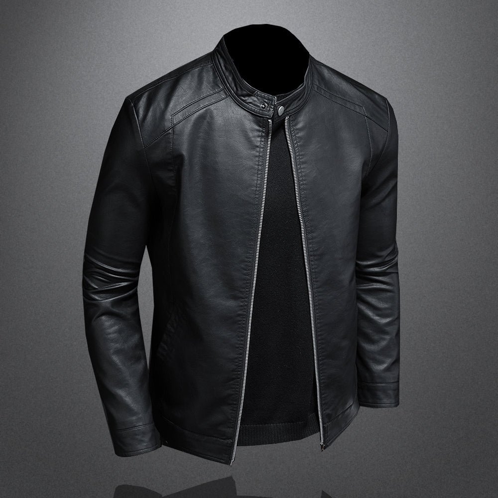 Casual Coat Men Moto Biker Leather Coat - Image 4