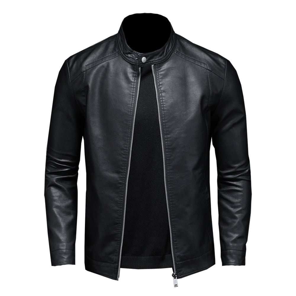 Casual Coat Men Moto Biker Leather Coat - Image 5