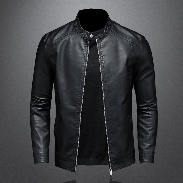 Casual Coat Men Moto Biker Leather Coat - Image 7