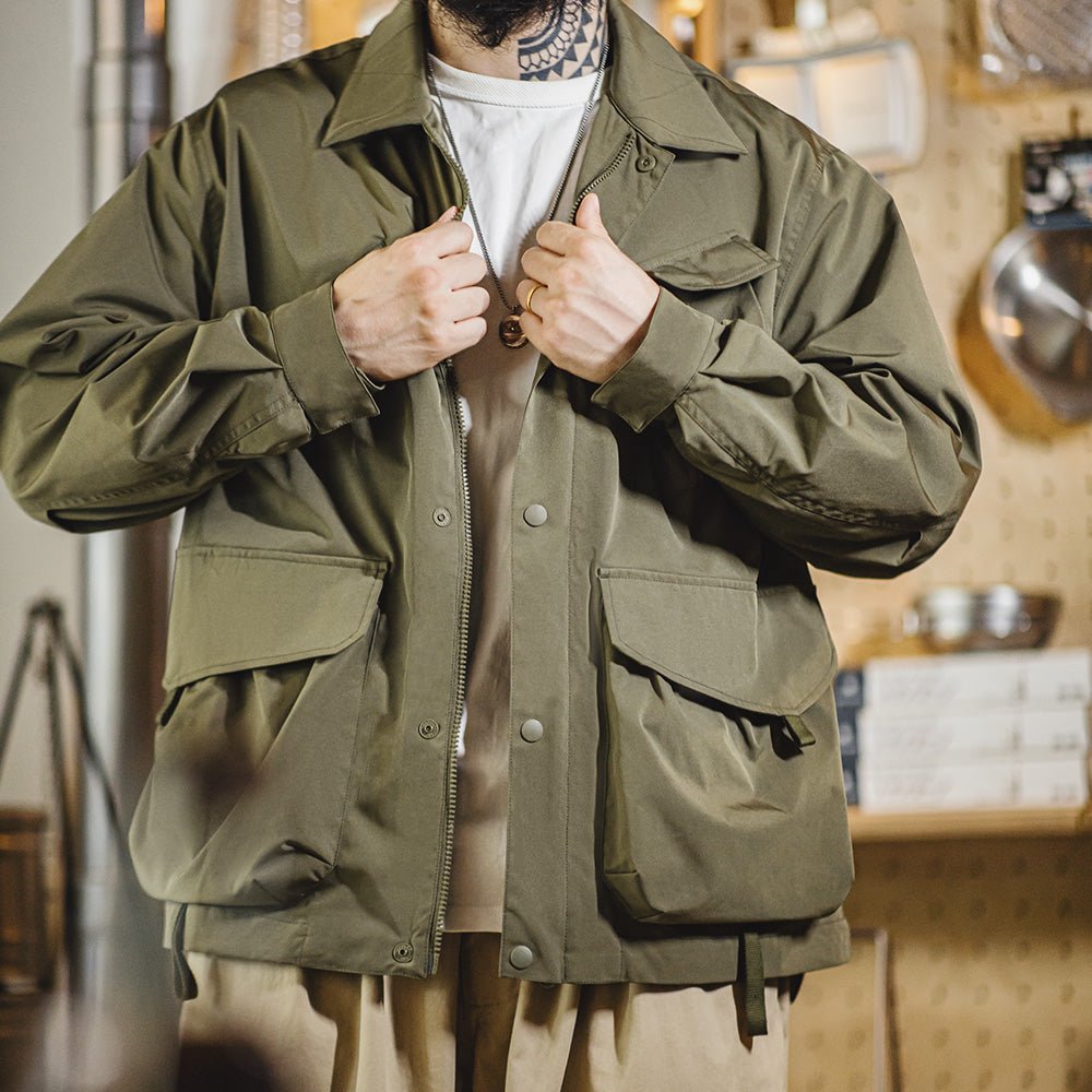 Casual Lapel Jacket Windbreaker Large Pockets Coats - Image 2