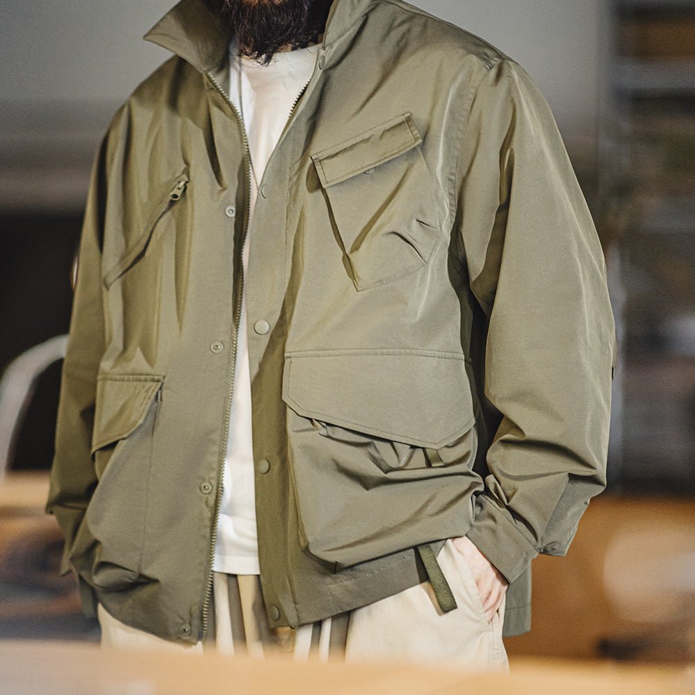 Casual Lapel Jacket Windbreaker Large Pockets Coats - Image 6