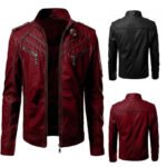 Casual Leather Stand-up Collar Jacket Coat