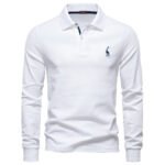 Casual Long Sleeve Cotton Business Polo Shirt