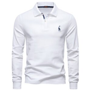 Casual Long Sleeve Cotton Business Polo Shirt
