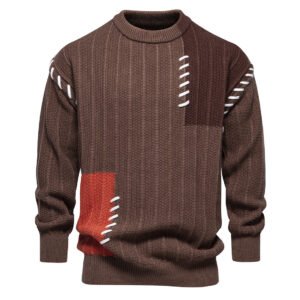 Casual Men Clothing Black Spliced Pullovers Sweater