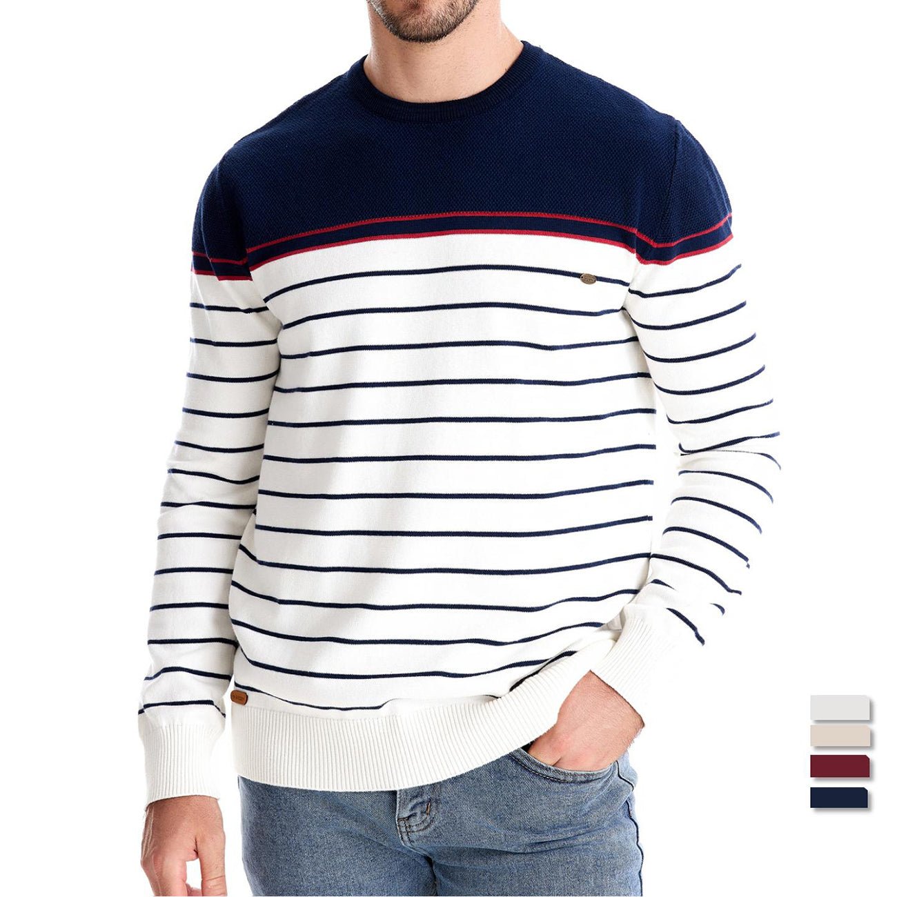 Casual O-neck Cotton Pullover Men Sweater - Image 2
